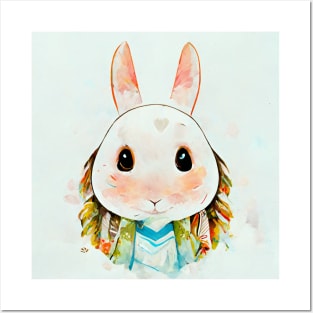 Bunny Lover Cute Rabbit Portrait Posters and Art